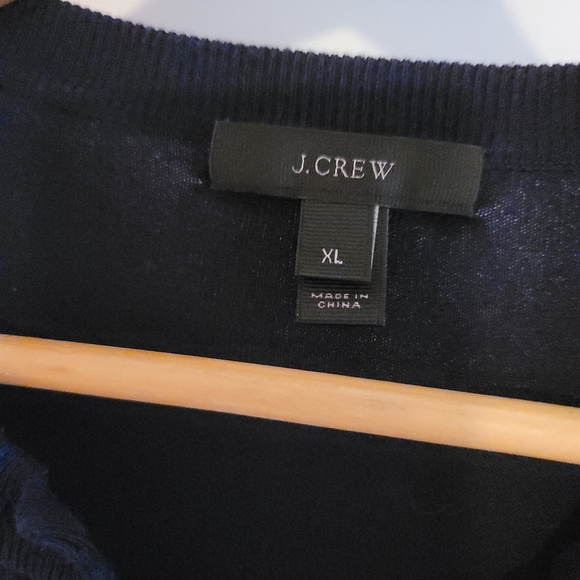 J.Crew Navy blue cardigan with embroidery applique - Picture 3 of 5